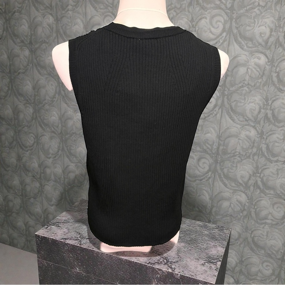 Anne Klein Black Ribbed Tank Top - Picture 2 of 8